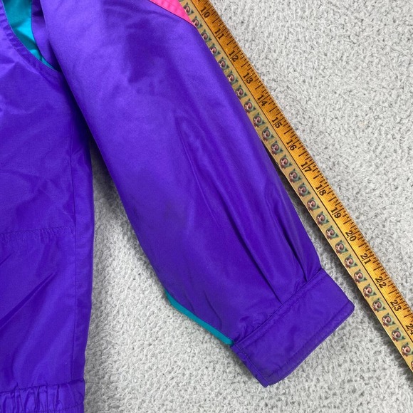 Cabin Creek Jacket Womens Large Purple Nylon Retro Colorblock 90s NO Liner - Picture 15 of 16